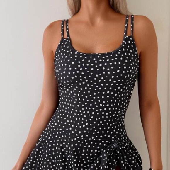 One Piece Swimdress Swimsuits for Women Tummy Control - Picture 3 of 6